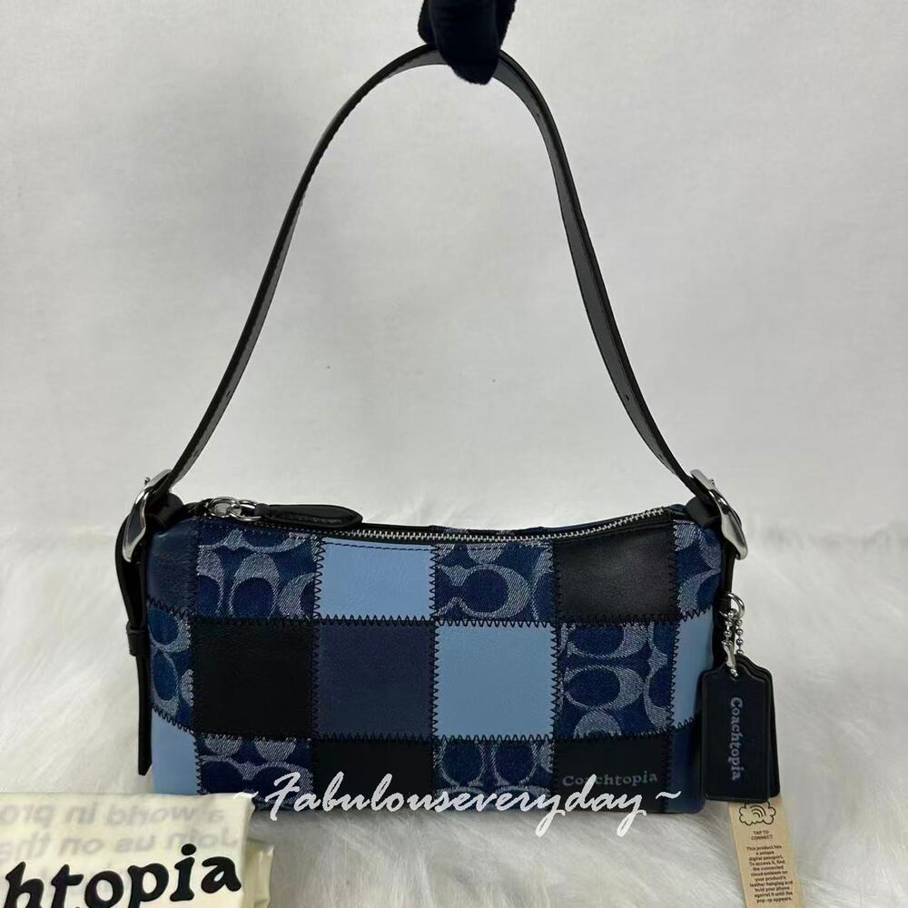 Coach Coachtopia Alter/Ego Small Slouchy Shoulder Bag In Indigo/Black CGQ22 NWT